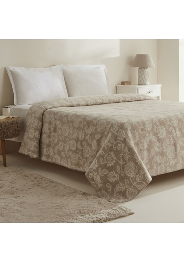 Karaca Home Glorinda Çift Kişilik Akrilik Battaniye Açık Kahve Kahverengi