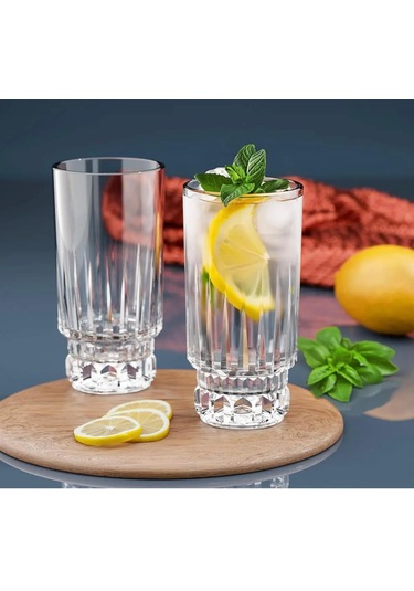 6 Lı Kristal Cam Meşrubat Bardağı Bardak Kupa 270ml
