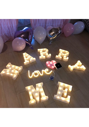 Youtek Led Harf Işığı R - Pvc Malzeme, Sıcak Beyaz Işık, Düğün Doğum Günü Dekorasyon Aletleri, 3v Pil Beslemeli Pil Dahil Değil Diğer