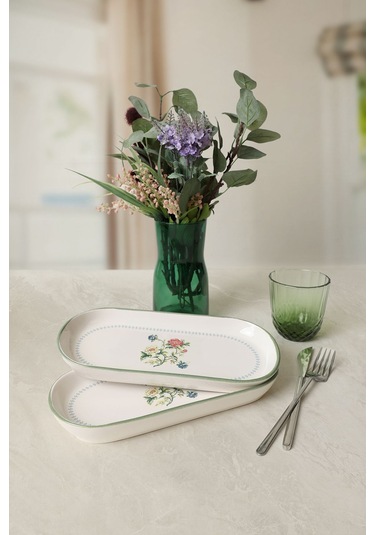 Keramika Rose Line Noyan Kayık Tabak 26 Cm 2 Adet 22913 Çok Renkli