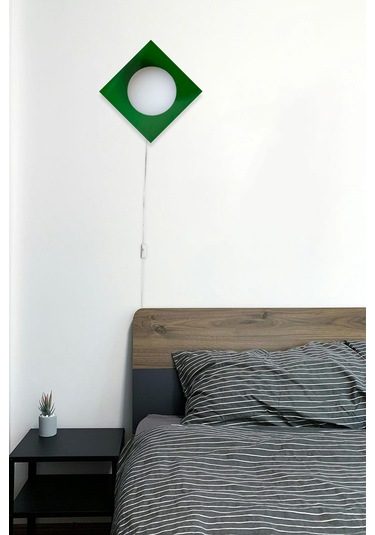 Kare Aplik Fişli Yeşil