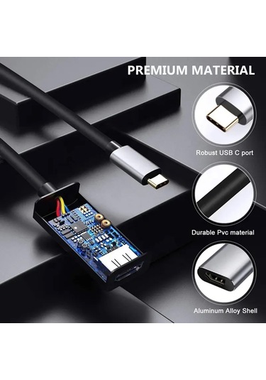 Usb 3.1 Type C To Hdmı Dönüştürücü 4k 30hz Apple Uyumlu MacBook Laptop Görüntü