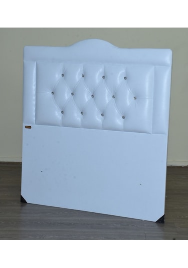 Bengimobilya Baza Başlık 90*190 Cm Suni Deri Beyaz Silinir Kumaş Kapitone Mod
