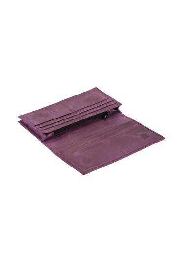 Karalı Hakiki Deri Unisex Portföy Mor Bc424-12 Mor