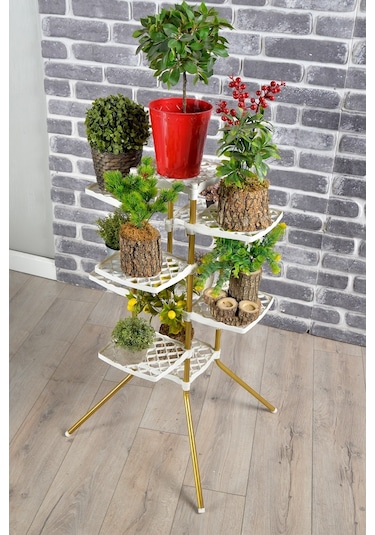 Fullreyon Vailante 10'Lu Çiçeklik Saksı Standı Dekoratif Saksılık Diğer