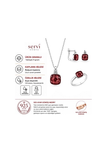 Servi 925 Ayar Gümüş Pomelita Set-83