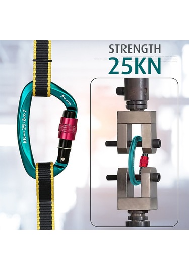 Leezsing Aviation Alüminyum 25kn Dayanıklı D Tipi Kilitli Dağcı Kilit, Tek Elle Kullanılabilir, Outdoor Spor Ve Çanta İçin Gri Çok Renkli