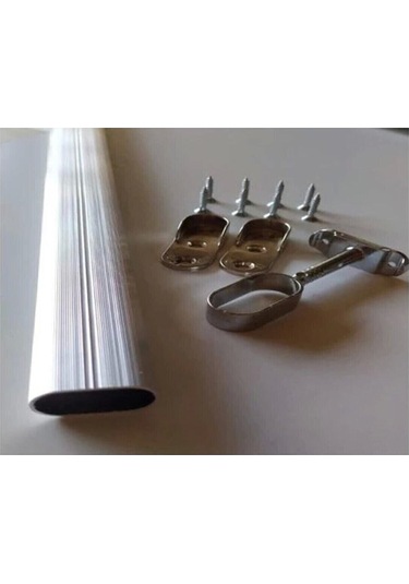Oval 80cm Alüminyum Dolap Içi Elbise Askı Borusu Aparatları Vidaları Çok Renkli