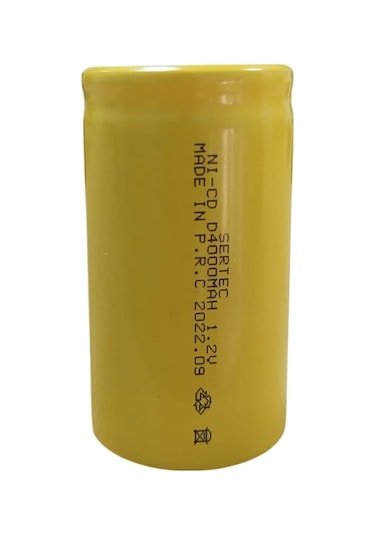 1.2v 4000 Mah - D Büyük Boy - Ni-cd Şarjlı Pil - Başsız / Flat Head