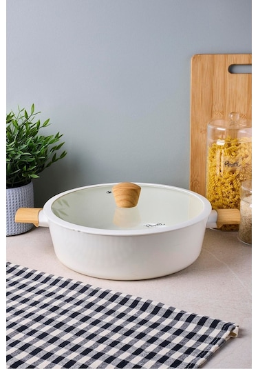 Danish Cook Beige İndüksiyon Tabanlı Karnıyarık Tencere 28 Cm Bej Bej