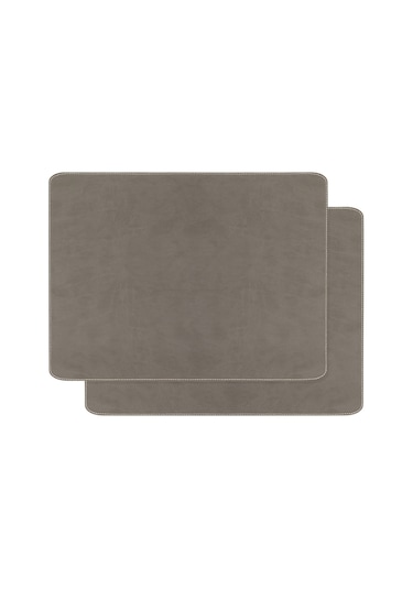 2 Adet Gri Deri Sofra Sunum Tabak Altlığı Supla Amerikan Servisi 40 x 30 CM Gri