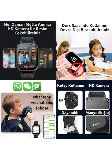 Wonlex KT19 Android 4G Sim Kartlı Akıllı Çocuk Takip Saati (Distribütör Garantili)