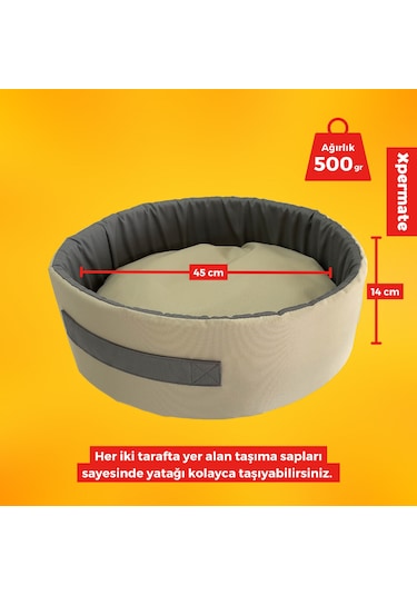 Xpermate Sünger Simit Küçük Irk Köpek Yatağı ve Kedi Yatağı 45 CM