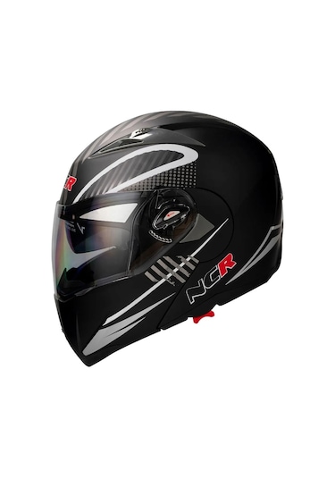 Ncr Çene Açılır Monster Motosiklet Kaskı Vizörlü Ece Belgeli Siyah - Beyaz