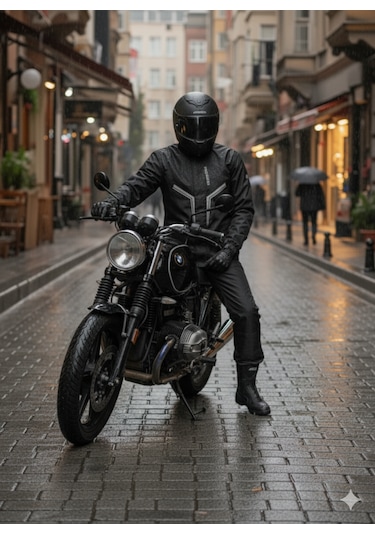 Premium Lux Yağmurluk Takım Alt Üst Su Ve Rüzgar Geçirmez Termal Motosiklet Yağmurluğu Unisex