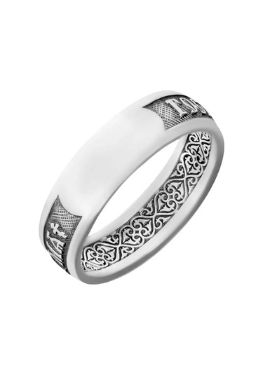 Zolotoj Merkurij Erkek Yüzük Ortodoks "kurtar Koru" Gümüş 21090258 Gri