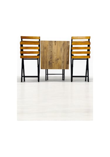 Balkon Bahçe Mutfak 3'lü Bistro Set Katlanır Masa Sandalye 60x60 Sarı Balkon Bahçe Mutfak 3'lü Bistro Set Katlanır Masa Sandalye 60x60 Sarı
