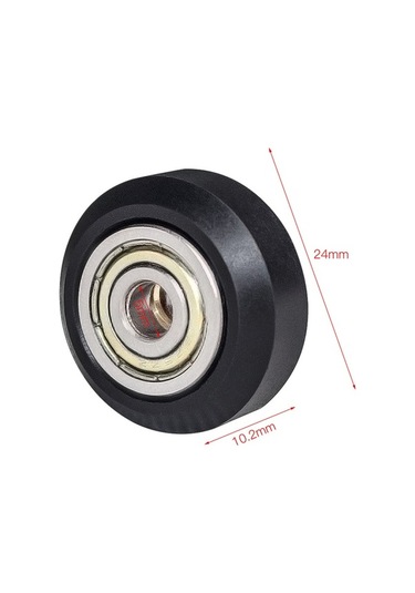Moly Yunboo 3d Yazıcı Pom Pom Tekerlekleri - Dayanıklı 625zz Rulmanlı 20 Adet - 24mm Siyah Çap