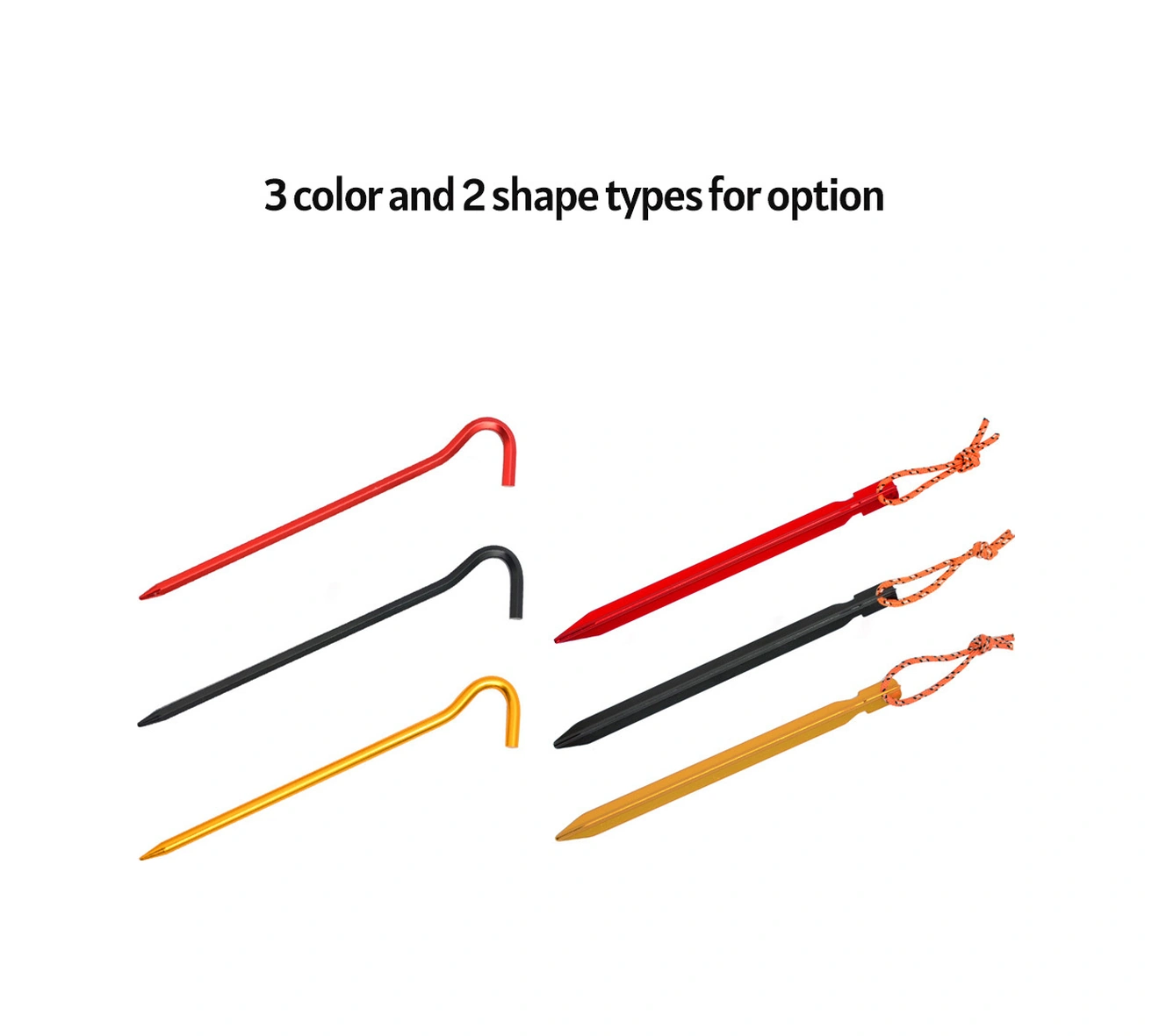 Neevoyu Alüminyum Kamp Çadır Çivi Seti - 6 Adet Üçgen Tipi, Hafif Ve Dayanıklı, Kayıp Engellici, Sarı Renk, Taşıma Çantası İçerir Sarı