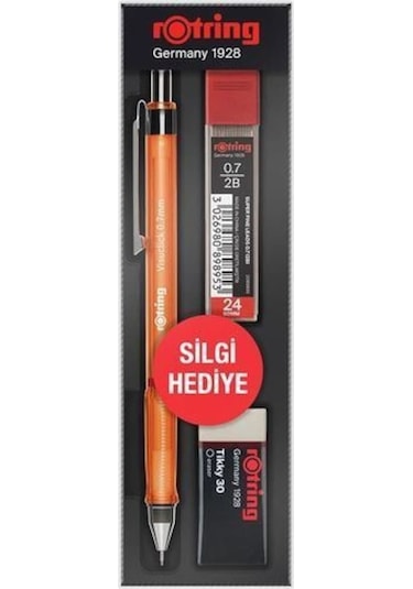 Rotring Visuclick Versatil Uçlu Kalem 0.7 MM + Min + Silgi - Turuncu