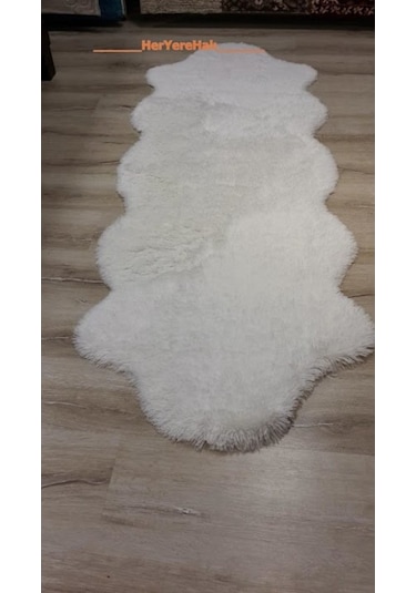 Doğuş Tavşan Tüyü Beyaz Post Halı 80 x 300 Cm