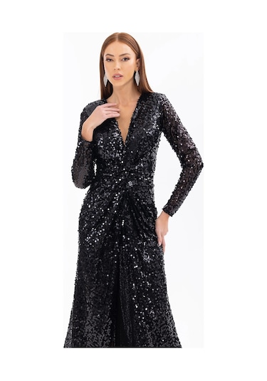 İlmio Bayan Abiye Elbise 3841020 Siyah Siyah