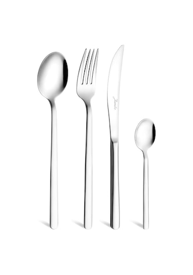 Jumbo 2900 Vannes 24 Parça 6 Kişilik Tatlı Çatal Kaşık Bıçak Takımı Çelik