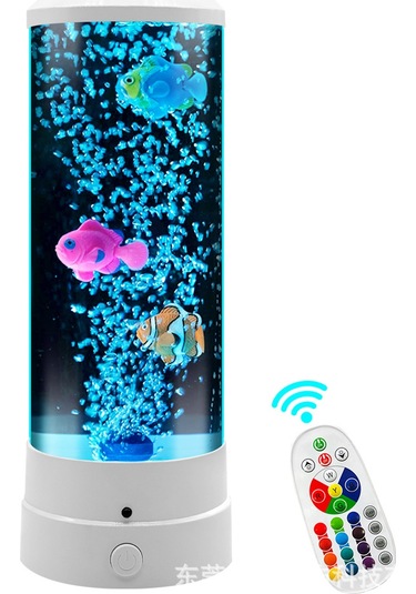 Led Baloncuk Balığı Lambası Çocuklar İçin Hediye, Masa Lambası 2 Çok Renkli