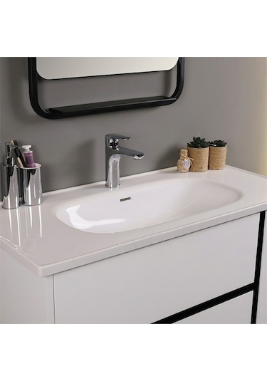 Kobos Linear 100 Cm Banyo Dolabı Seti Bianco Beyaz
