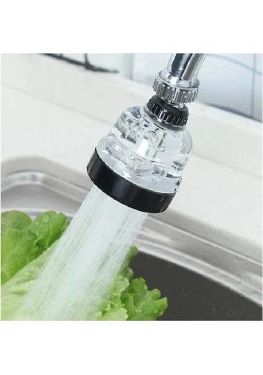 Çankaya Şeffaf Tasarruflu Oynar Başlık Tazyikli Eviye Musluk Batarya Ucu 3 Fonksiyonlu Musluk Başlığı 1 Adet Şeffaf