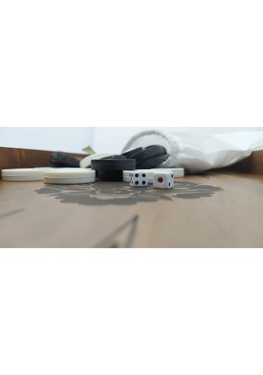 Simya Figür Kartal Baş Ceviz Kaplama Tavla