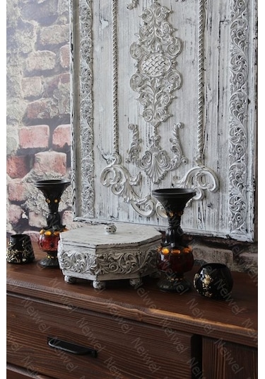 Neiwel Vintage Koina Eskitme Beyaz Kapaklı Kutu