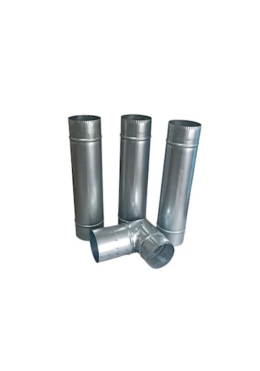 Kamp Sobası 4'lü Fazla Boru Dirsek Seti Açık Gri