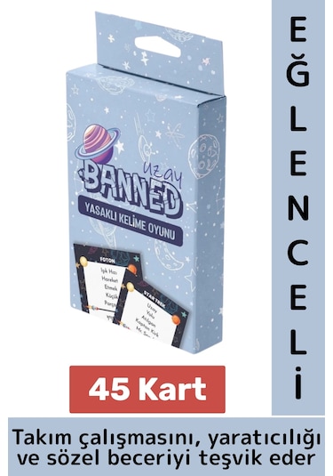 Eğlenceli Aile Arkadaş Okul Sosyalleşme Yaratıcılık Sözel Beceri Gelişimi Oyun Banned-uzay 45 Kart
