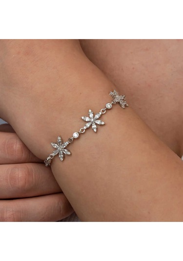 Casera's Gümüş Beyaz Lotus Çiçeği Kadın Bileklik Csr2185826 Gümüş