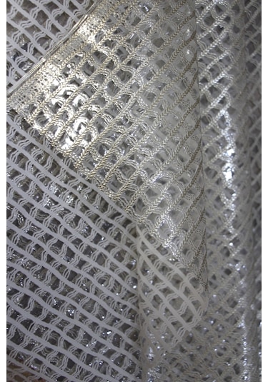 Pvc Şeffaf Kaplama Silinebilir Masa Örtüsü Örgü Hasır Altın