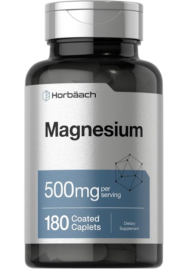 Horbaach Magnesium 500mg Per Serving 180 Caplets Aromasız