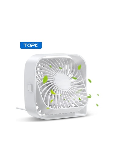 Topk Mini Taşınabilir Usb Masa Fanı - Sessiz 3 Hız, 360 Dönebilen Kafa, Ev/kamp Kullanımı