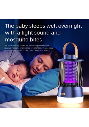 Xuweiwei Siyah Yüksek Verimli Sessiz Usb Şarjlı 1200mah Pil Böcek Haşere Kontrolü İç Dış Mekan Kullanım