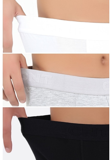 Erkek Boxer Likralı 6'lı Premium Paket Siyah-Beyaz