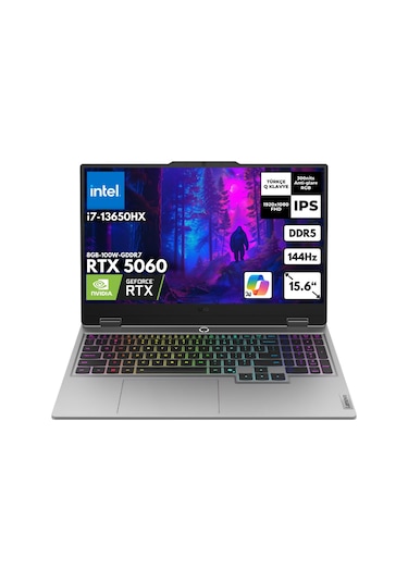 Lenovo LOQ 15IRX10 83JE00J5TRHMF36 i7-13650HX 16 GB 4 TB SSD 8 GB RTX5060 15.6" W11P Dizüstü Bilgisayar