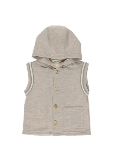 Panço Erkek Çocuk Kapüşonlu Yelek Bej 2311Bb23002-810 001