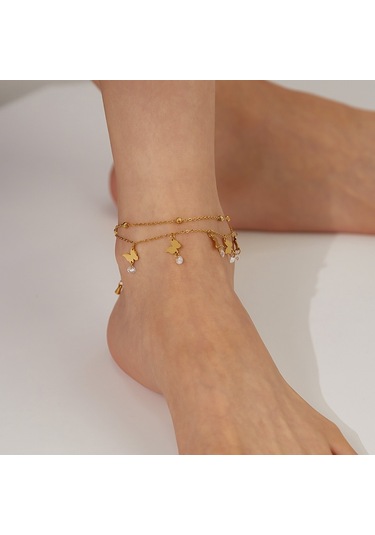 Sones Opk Gz200 Çift Katmanlı Paslanmaz Çelik Kelebek Bileklikler Altın