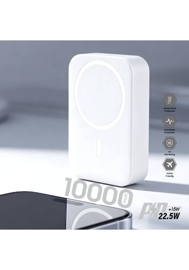 Br-044 Br-044 10.000 Mah Magsafe P.bank Type-c + Usb Giriş-çıkı BEYAZ