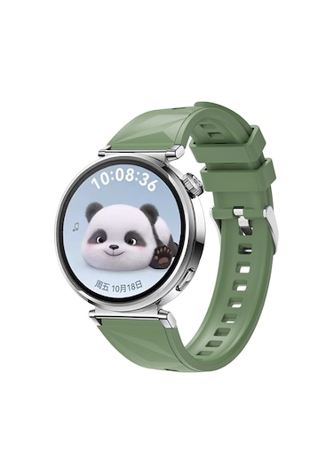 Goocamp Huawei Gt4 41mm Uyumlu Krd-129 18mm Silikon Kordon Strap Kayış-yeşil