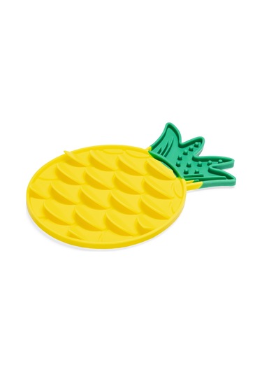 Beeztees Yavru Köpek Yaş Mama Yeme Oyuncağı, Ananas Şeklinde,silikon, Sarı, 20x20cm