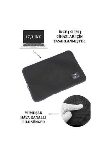 Case Club File Sünger 17,3 inç Macbook ve Laptop Kılıfı
