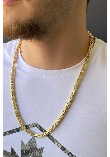 Zümrüt Sarraf 14 Ayar Altın Erkek L Kral Zincir Kolye