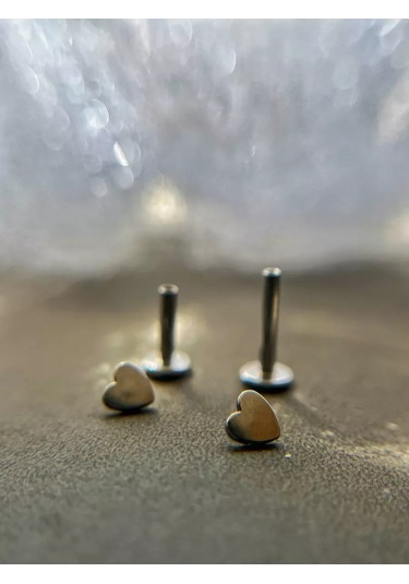 Hok's Love Labret Piercing Kalp Kulak Dili Kıkırdak Kulak Helix Kalp 173017758 Gri