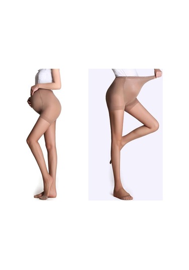 Kahve Brisand Hamile Kadın Çorapları Ince Külotlu Çorap Yaz Katı Büyük Boy Alt Çorap